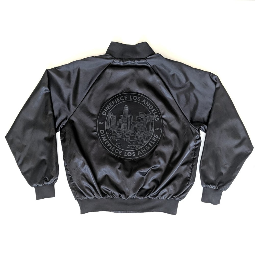 Dimepiece LA Black Satin Bomber Jacket